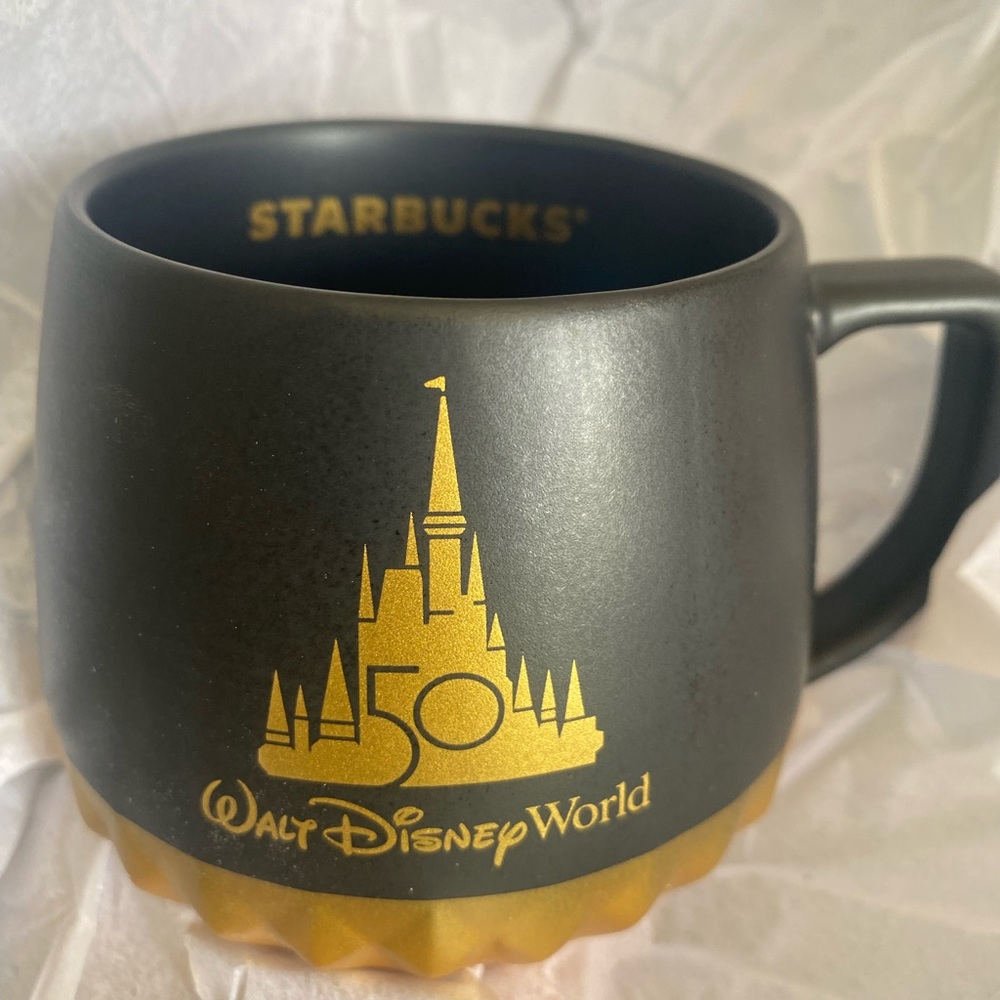 Walt Disney World 50th Anniversary Black & Gold 2021 Starbucks Mug. - Picture 3 of 6